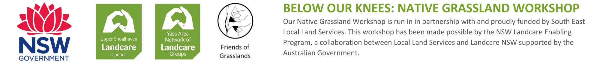 Below Our Knees Native Grasslands Workshop Acknowledgement